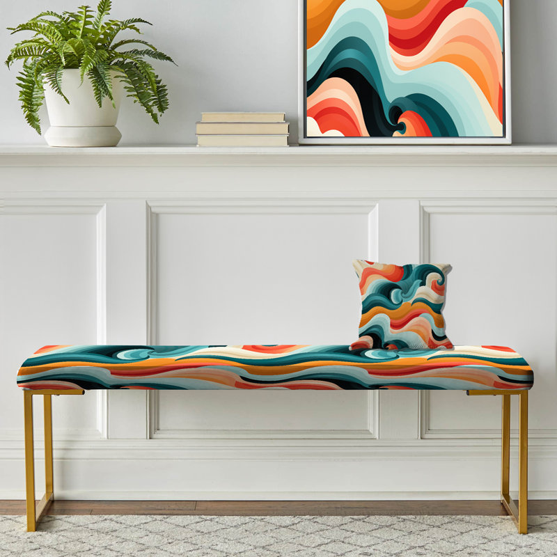 Banc rembourré Mod Wave Revival - Mid Century