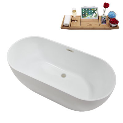 62.2'' x 28.7'' Soaking Acrylic Bathtub