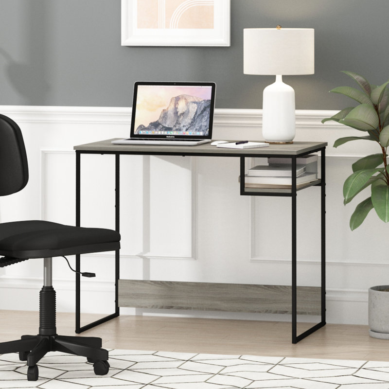Gallatin Steel Writing Desk, Gray/Black