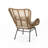 Modern Chair With Weave And Water- Upholstery - Beige/brown Stylish Computer Cushions Stable Metal Construction Beige + Brown
