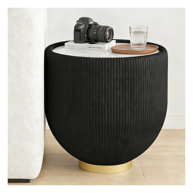 Table d'appoint, Or / noir, marbre