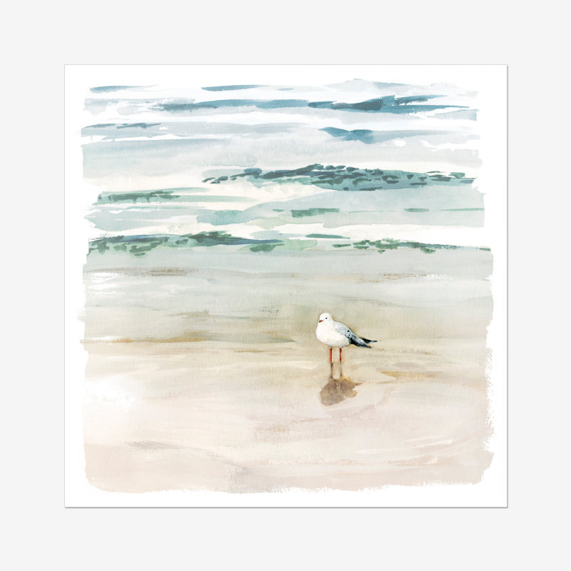 Seagull Cove II by Victoria Borges - Painting, 51cm H x 51cm W, Paper Print