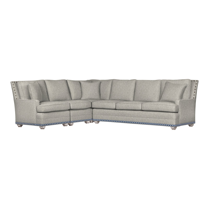 American Bungalow 4-Piece Riverside L-Sectional, Yes, Dove Gray, Tarbee Pebble