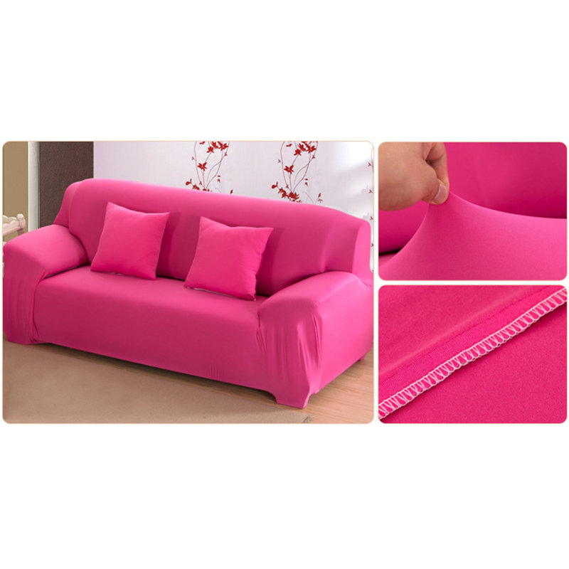 Housse pour canapé extensible 3 places, H 45 po x l 118 po x P 30 po, Rouge rose