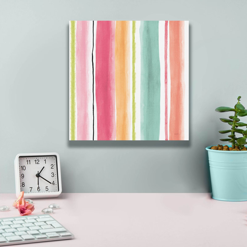 «Pink Somniferums Bright Pattern 2» par Shirley Novak, art mural sur toile, H 12 po x l 12 po x P 0,75 po