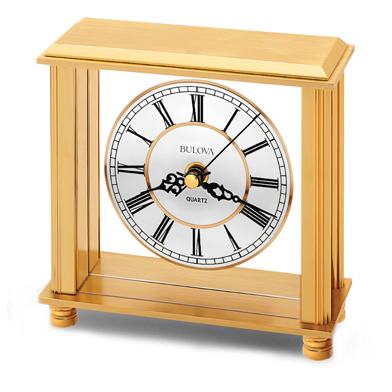 Analog Quartz movement / Crystal Tabletop Clock in Brass