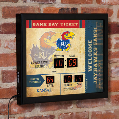 University of Kansas Bluetooth Scoreboard Wall Clock