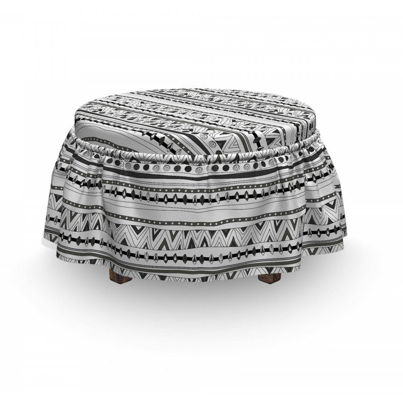 Ensemble de housse pour repose-pieds à coussin de boîte 2 pièces tribal primitif aztec