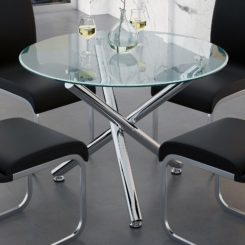 Table de salle à manger Cauvreté, Chrome chrome