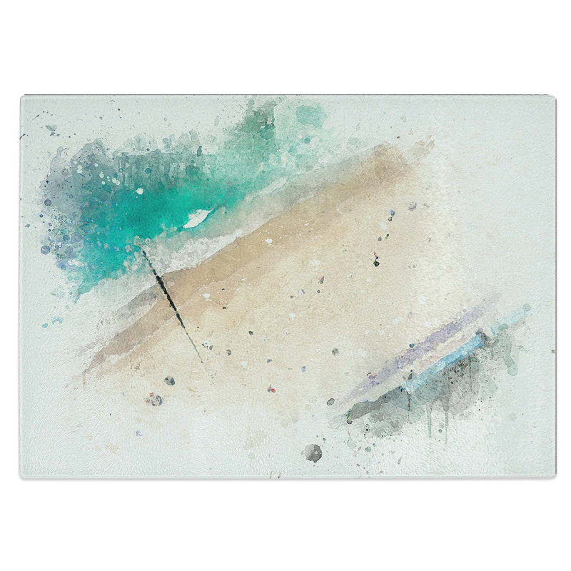 Tempered Glass Bournemouth Beach Chopping Board, 28.5 cm W x 20 cm L