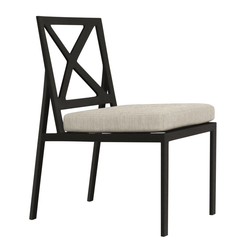 Marin Outdoor Dining Side Chair, Carbon Black, Flagship Stone Sunbrella®