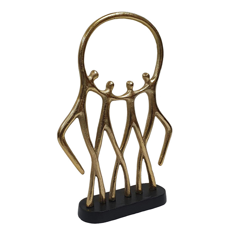 Family Figure Sculpture - 10.5x3x15.5" - Gold