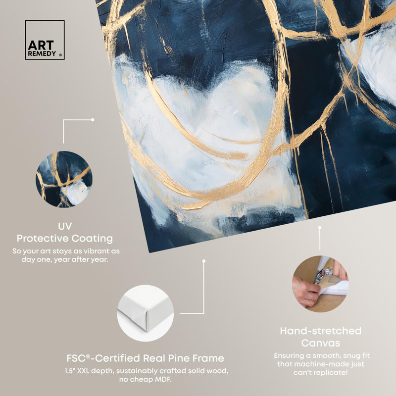 «Loops Canvas Luxury», art abstrait par, Toile tendue avec châssis, H 24 po x l 30 po