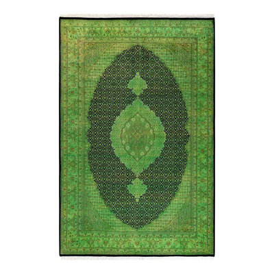 Osbaldo One-of-a-Kind 6' 1" X 9' 3" New Age Wool Area Rug Green