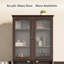 Grand garde-manger avec porte en verre acrylique, portes de garde-corps, tablettes réglables et conception anti-basculement-262177280