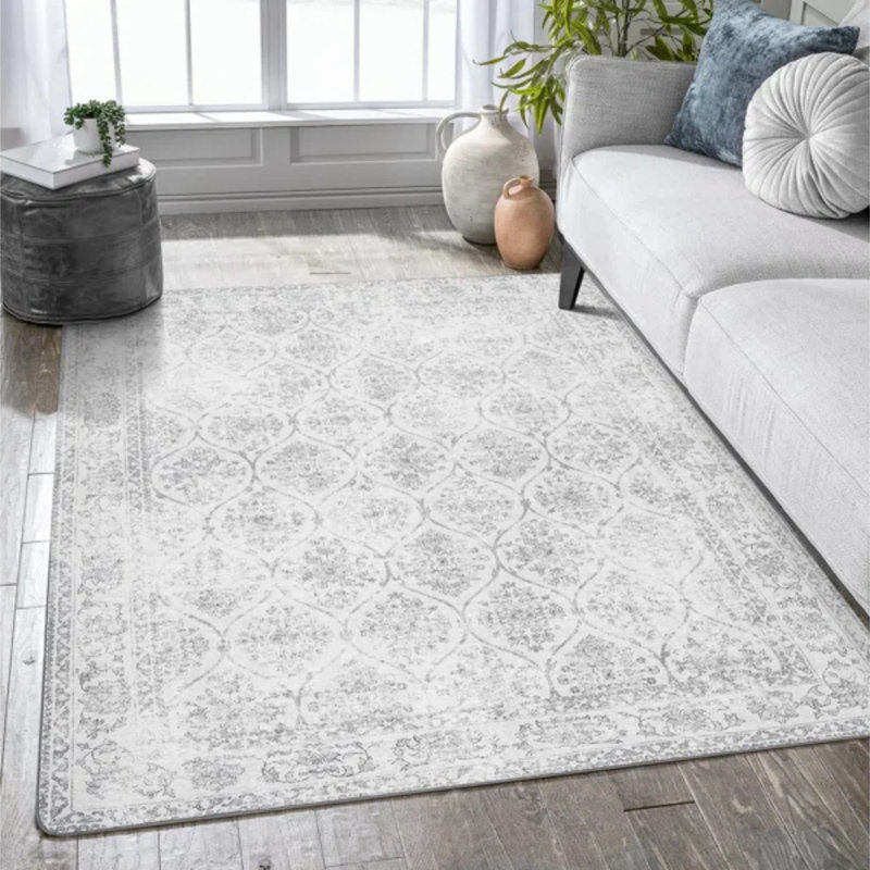 Tapis rétro antidérapants lavables à la machine pour le salon, Rectangle 5 pi x 7 pi