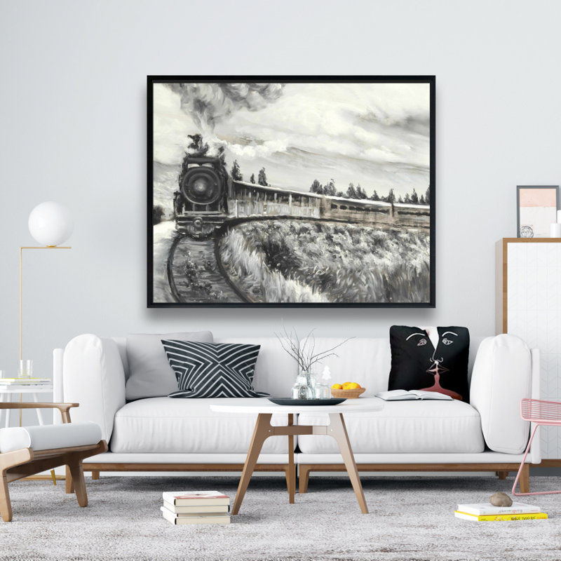 Steam Engine Train Print On Canvas, H 48 po x l 60 po