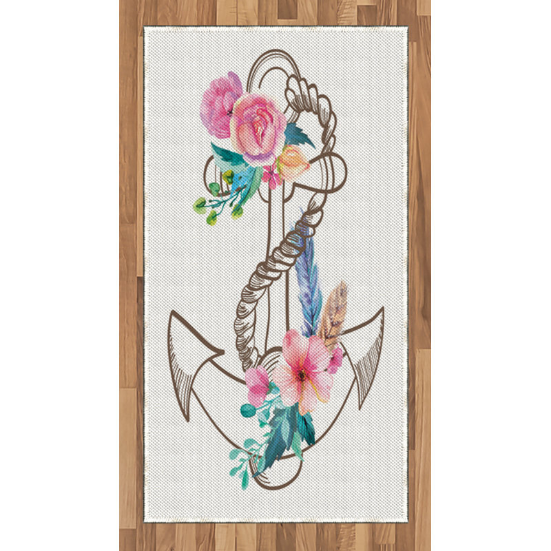 Anchor High Density Long Fiber Poly Threads Decorative Area Rug Carpet, Rectangle 2'7" x 5'