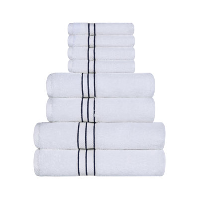 Josann Turkish Cotton Ultra-Plush Solid 8 Piece Highly Absorbent Heavyweight Towel Set