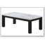 Ensemble de table de salon 3 pièces blanc avec plateau en faux marbre et tables de bout assorties pour un décor moderne et élégant