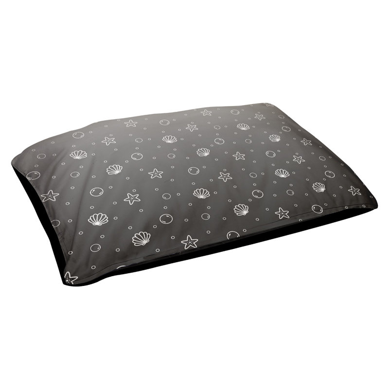 Coussin pour chien intérieur / extérieur Byrge Seashell, Petit (l 29,5 po x P 19,5 po x H 9,5 po), Noir