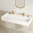 CASAINC Wall Mounted Solid Surface Resin Bathroom Sink With Dual Faucet Holes
