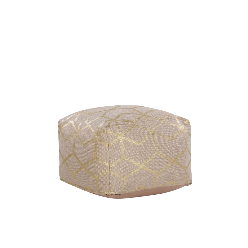 Langara 56cm Wide Square Geometric Pouffe Ottoman