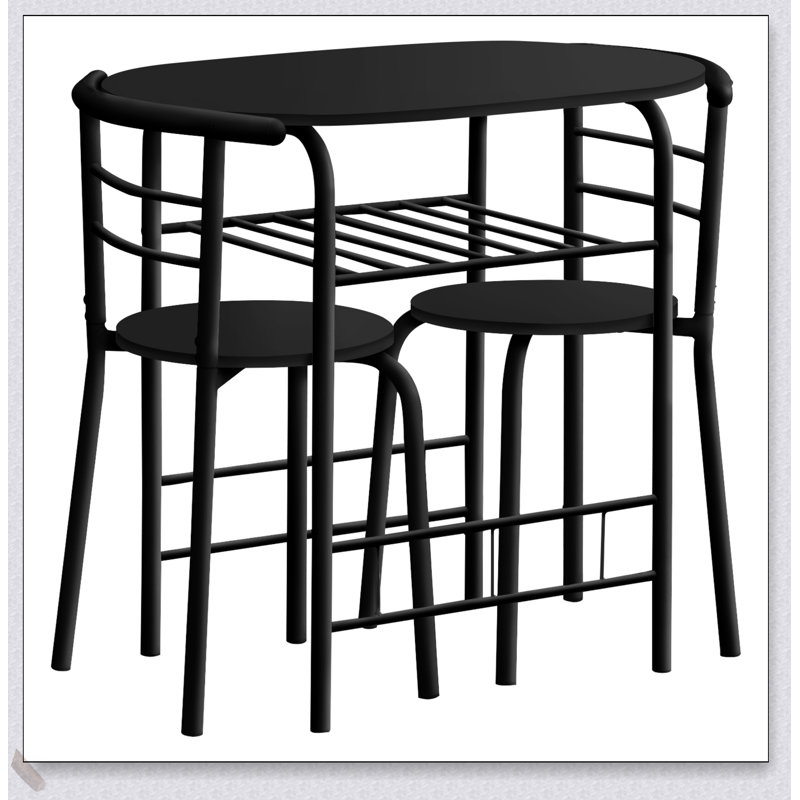 Ensemble de table de salle à manger compact 3 pièces, peu encombrant pour les petits appartements et les cuisines modernes avec plateau en stratifié durable