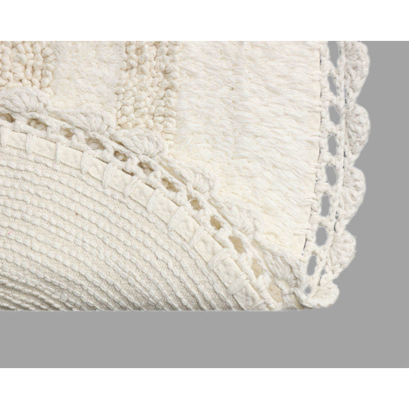 Akiera Luna Crescent Bath Rug Non skid, Ivory