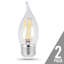 Ampoule à DEL Feit CA10 (pointe de flamme) E26 (moyenne) blanc doux, 25 watts, paquet de 2