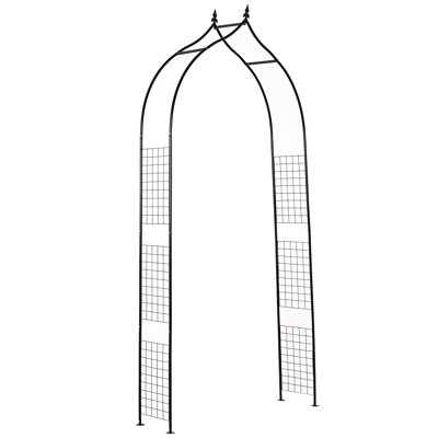 Aaliyanna 114cm W x 30cm D Metal Arbour in Black