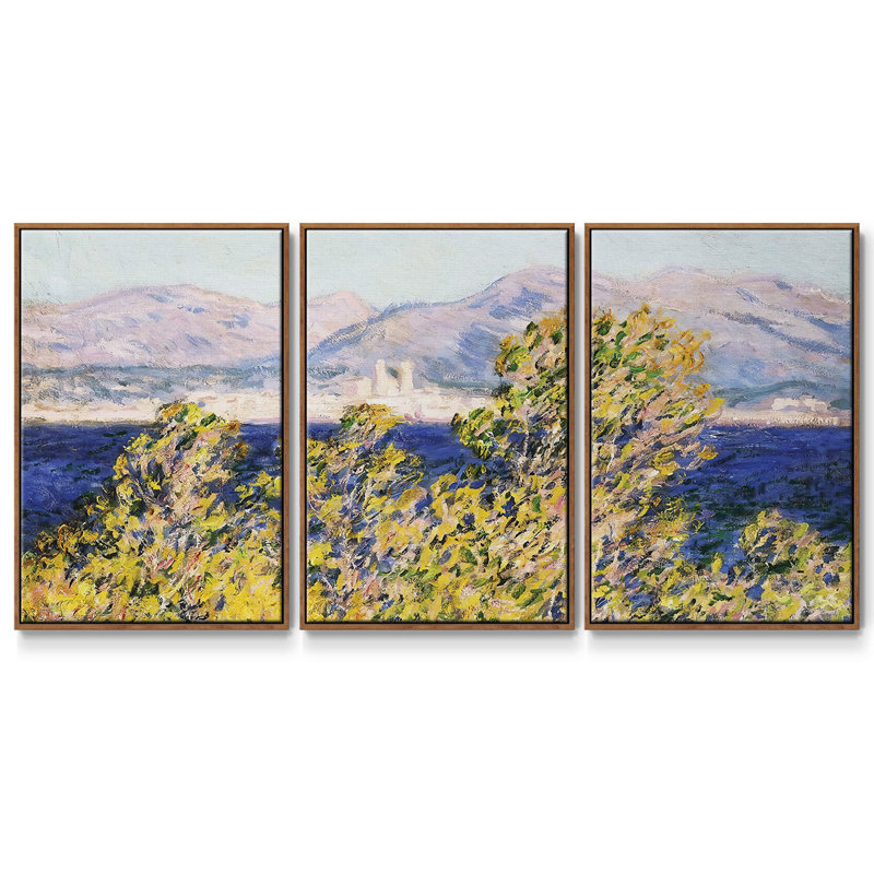 «Antibes Seen From The Cap Marten, Mistral Wind», 1888, reproduction d'art encadrée sur toile, H 36 po x l 75 po x P 2 po