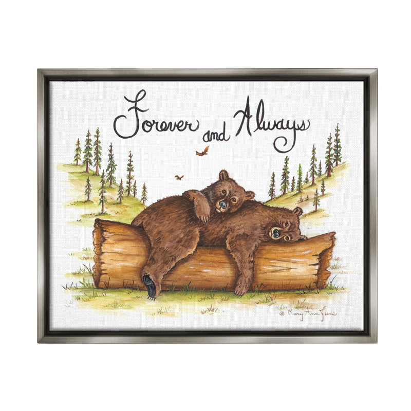 «Forever & Always Cuddling Bears Wildlife Floater» par Mary Ann June, H 17 po x l 21 po x P 1,7 po