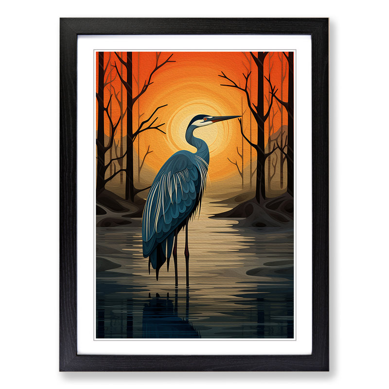 Heron Op - Framed Print