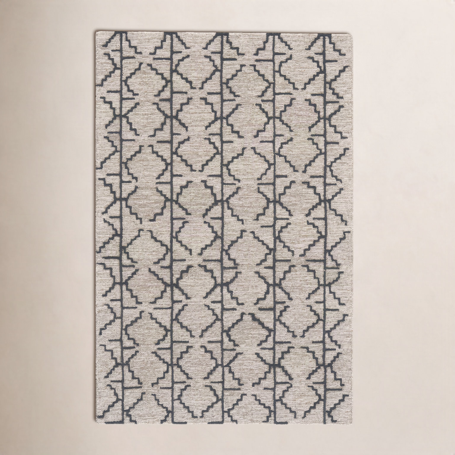 Carlette Hand-Tufted Geometric Wool Rug, Rectangle 8' x 11'