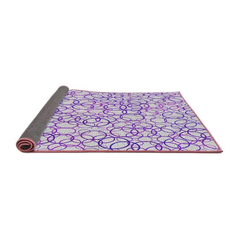 Tapis géométrique mauve / blanc, Carré 6 pi