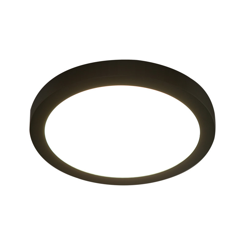 9.5 Inch LED Flush Mount Ceiling Light with Black Frame, 4000K Natural White, Dimmable, 15W 1050LM, Super Slim LED Ceiling Light Fixture, for Closet, Basement, Hallway, ETL Listed