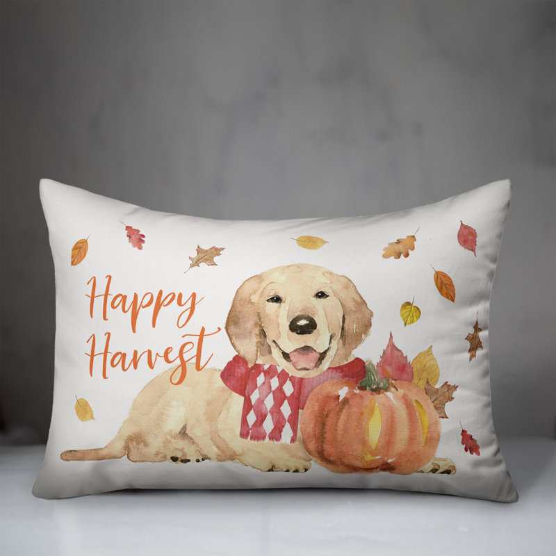  Happy Harvest Dog Rectangular Pillow Cover & Insert