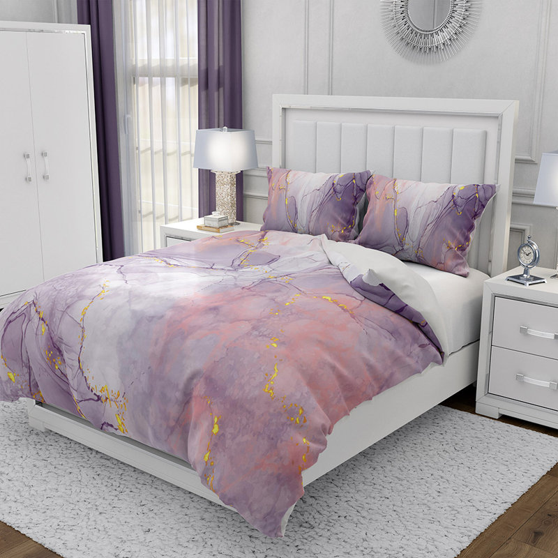 Polyester Abstract Duvet Cover, King Duvet Cover + 2 Standard Shams