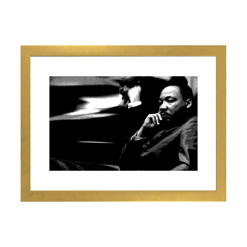 Martin Luther King - reproduction de photo, Papier encadré doré, H 16 po x l 24 po x P 1 po
