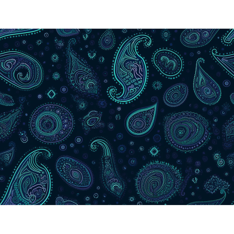 Machine Printed Duvet Cover, Queen Duvet Cover, Blue Paisley