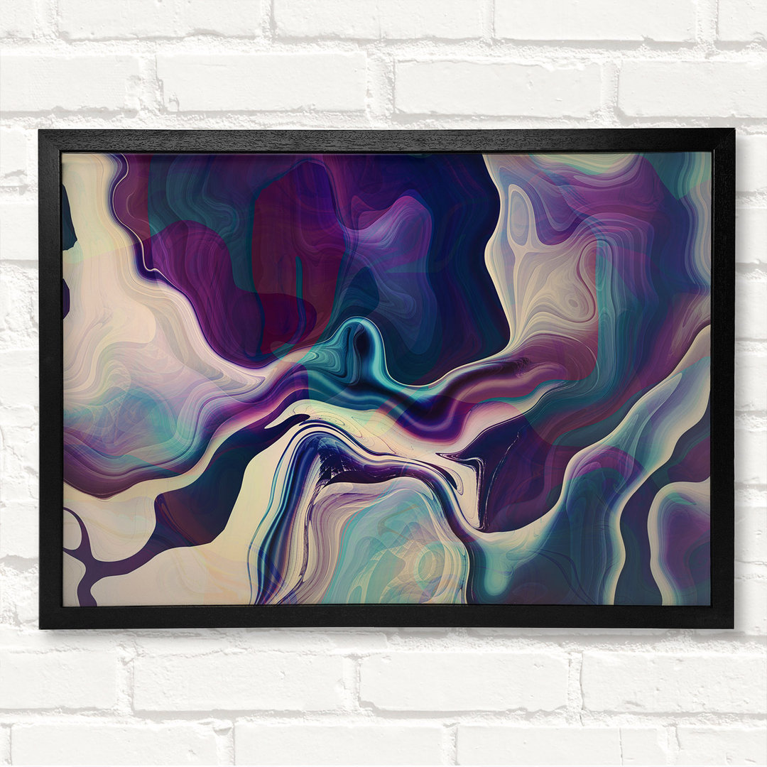 Swirly Colours And Motions - Geschlossener Eckrahmen Kunstdrucke auf Holz