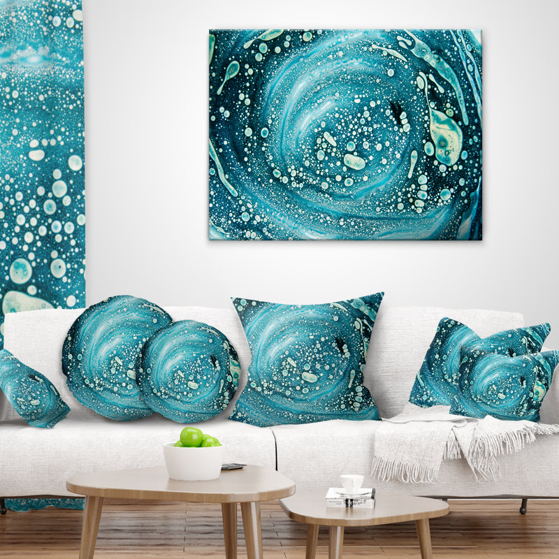 Motif fabuleux bleu précieux - coussin abstrait imprimé