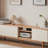 Log style simple solid wood TV cabinet
