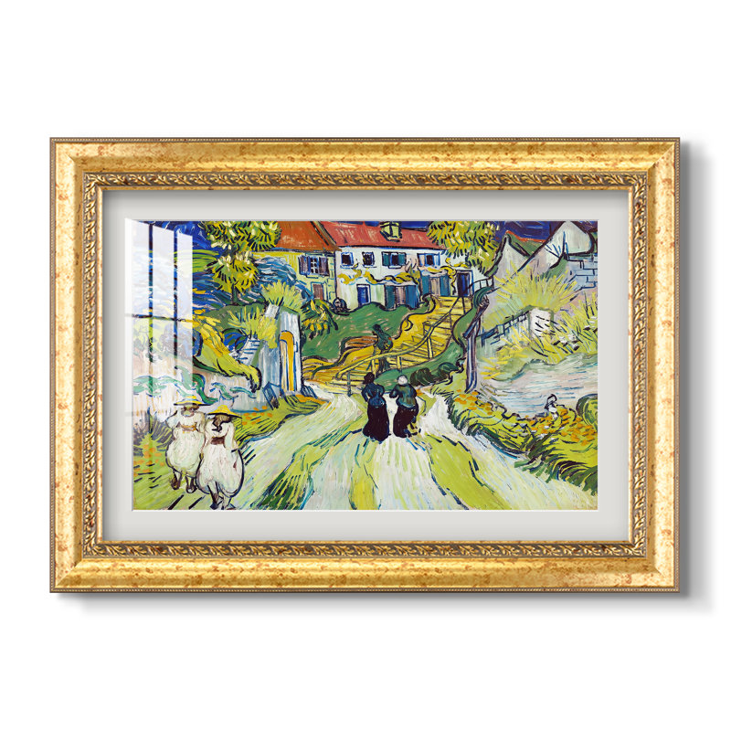 Escalier à Auvers, 1890 - Vincent van Gogh - Reproduction encadrée sur mesure, 16x22 INNER SIZE, Framed Print with Mat