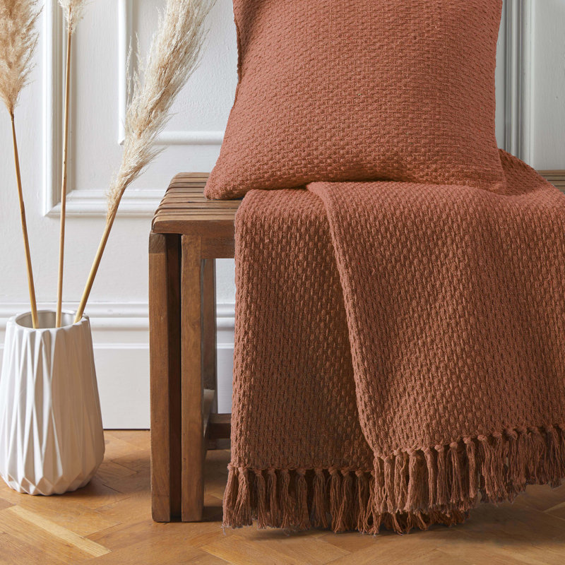Pahokee Throw Blanket, Terracotta