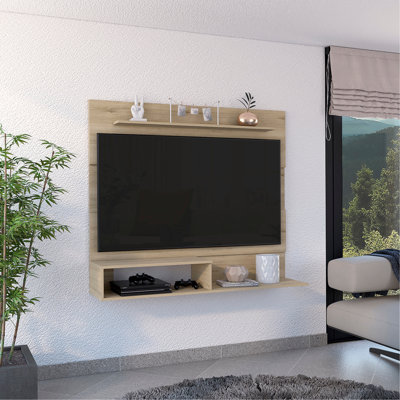 Meuble audio-vidéo flottant de Pékin, une tablette supérieure, deux tablettes, espace pour le téléviseur