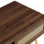 Walnut Color Pe Coffee Table With Sliding Door For Storage, Solid Wood Legs, Modern Aesthetic, 41.41"L X 21.38"W 16.02H, 220Lbs Load - Bearing, Simple Assembly Table, Color, Structure, Capacity,-274902136