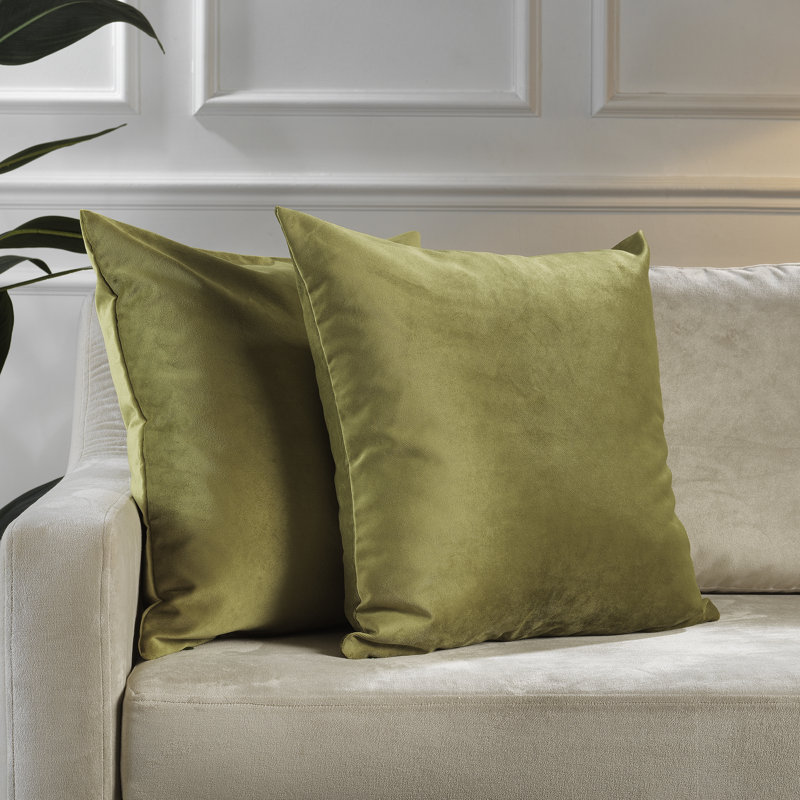 Housses de coussin rectangulaires en velours mat, 29 olive