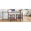 Ensemble de 2 tabourets de bar à hauteur de comptoir - 2 tabourets de bar rustiques avec structure en bois d'hévéa, dossier ergonomique, polyvalent pour îlot de cuisine, salle à manger-507086532